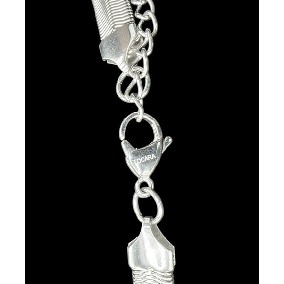 New Tocara Soft Herringbone Necklace Solange Silver Stainless Steel Slinky Chain - Picture 6 of 13